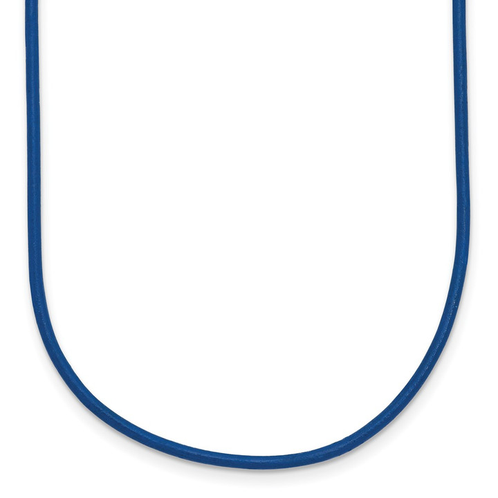14k 1.6mm 16in Royal Blue Leather Cord Necklace XG255-16