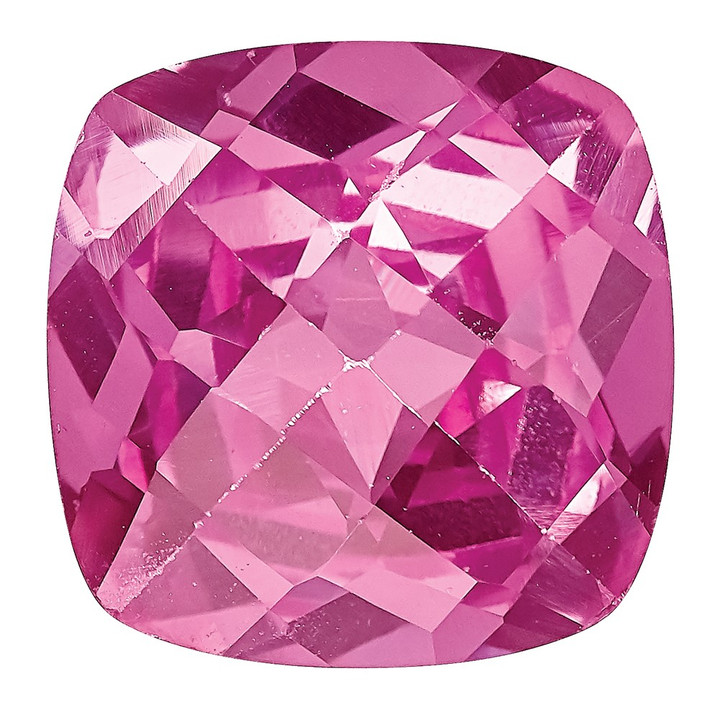 Created Pink Sapphire 8mm antique Cushion Checkerboard CS-0800-CUX-PK