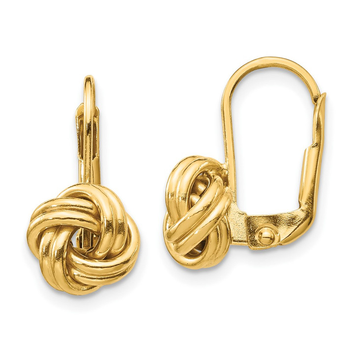 10k Polished Love Knot Leverback Earrings 10SF2474
