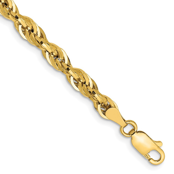 14K 8 inch 4.25mm Semi Solid Rope with Lobster Clasp Chain BC168-8