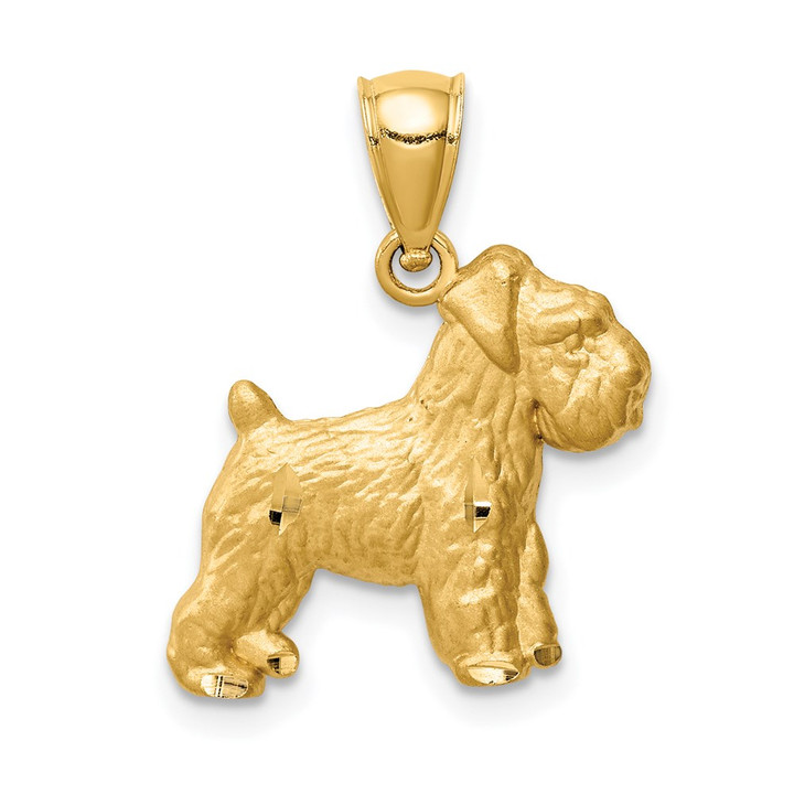 14K Diamond-cut Mini Schnauzer Pendant C4730
