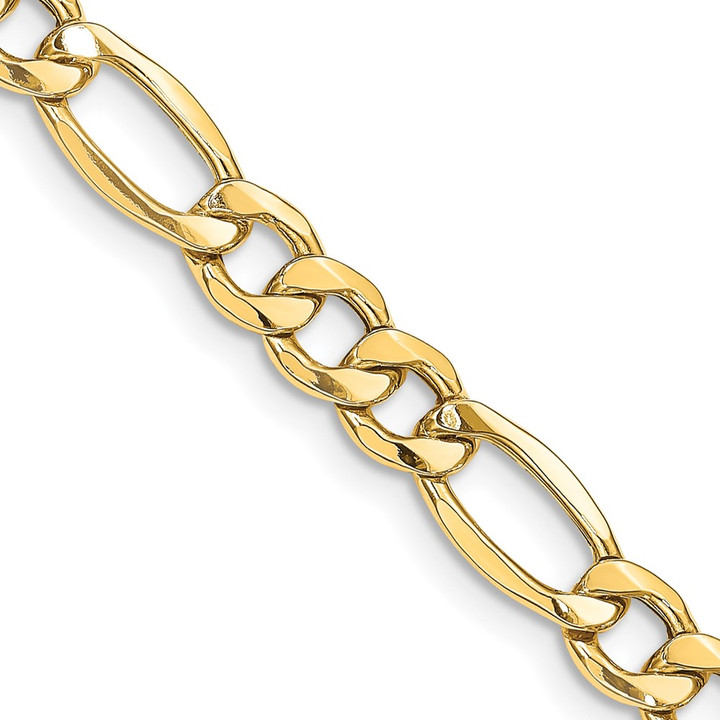 14K 26 inch 8.5mm Semi-Solid Figaro with Lobster Clasp Chain BC190-26