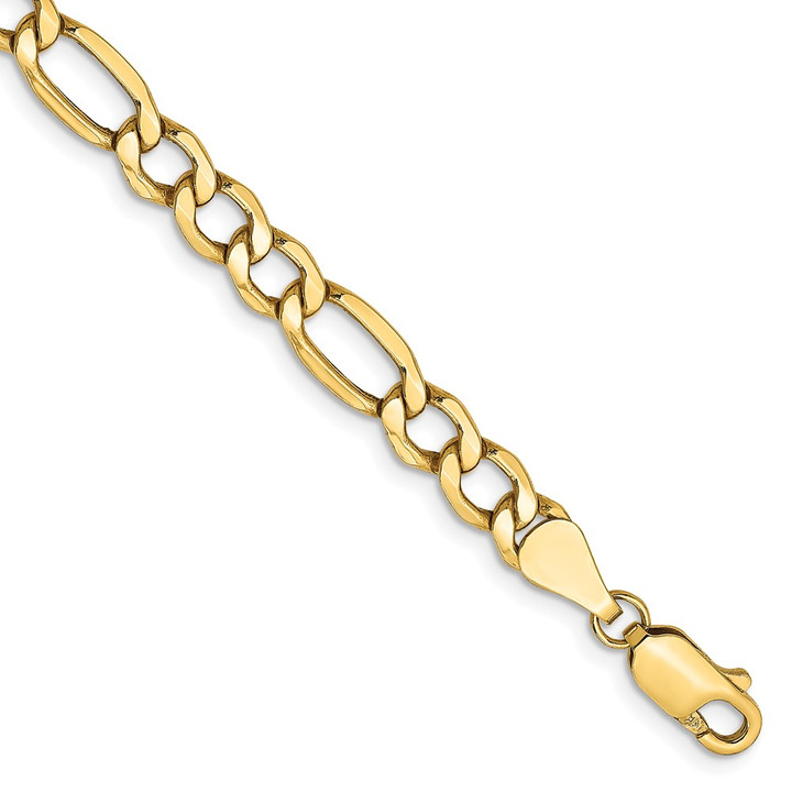 14K 7 inch 5.75mm Semi-Solid Figaro with Lobster Clasp Bracelet BC95-7