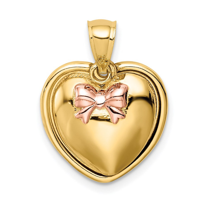 14K w/Rose Plating I Love You in Heart Pendant C4751