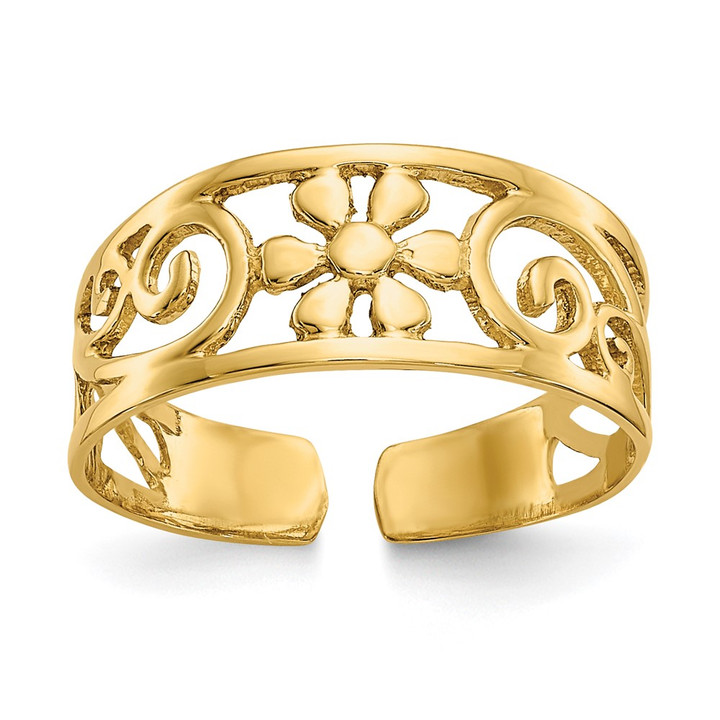 14k Floral Toe Ring C2062