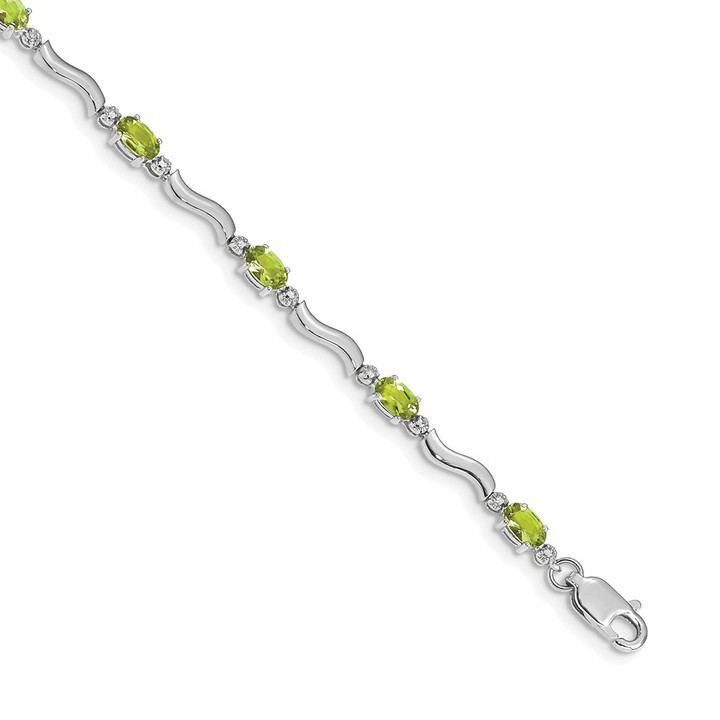 14k White Gold Fancy Diamond and Peridot Bracelet BM4493-PE-001-WA