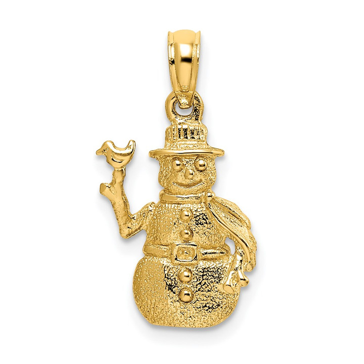 14k Satin and Polished 3-D Snowman Charm C2212