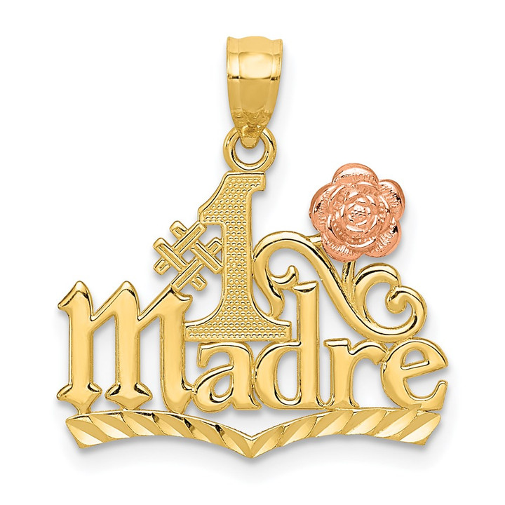 14k Yellow and Rose Gold #1 MADRE Pendant C2988