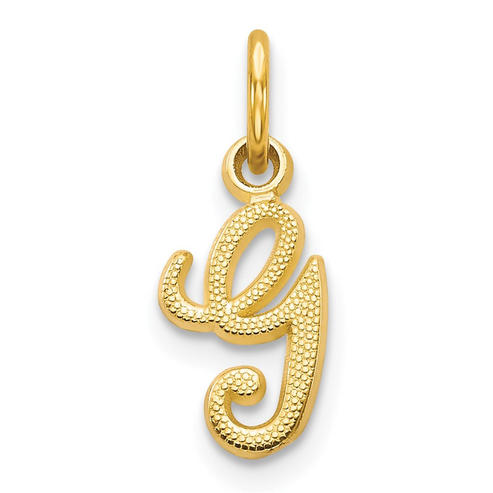 14KY Script Letter G Initial Charm C564G