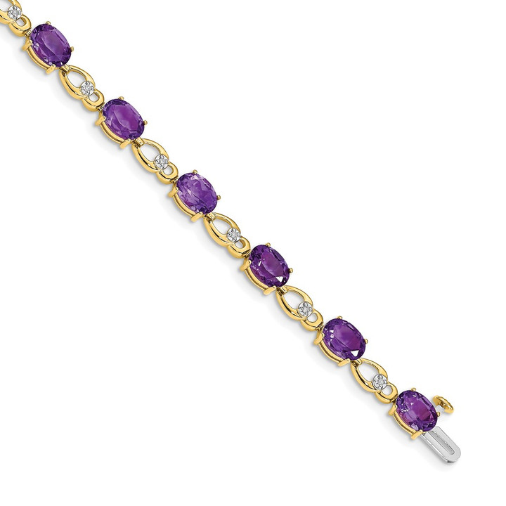 14k Amethyst and Diamond Bracelet BM4496-AM-005-YA