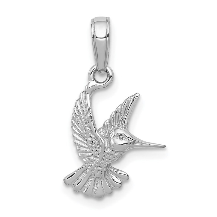 14k White Gold Hummingbird Pendant C3472W