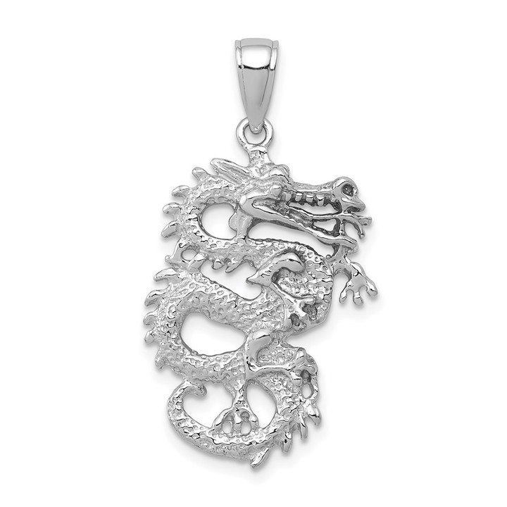 14K White Gold 3-D Dragon Charm C2375W