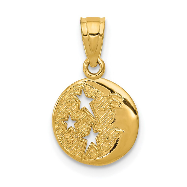 14k Moon and Stars Pendant D1261