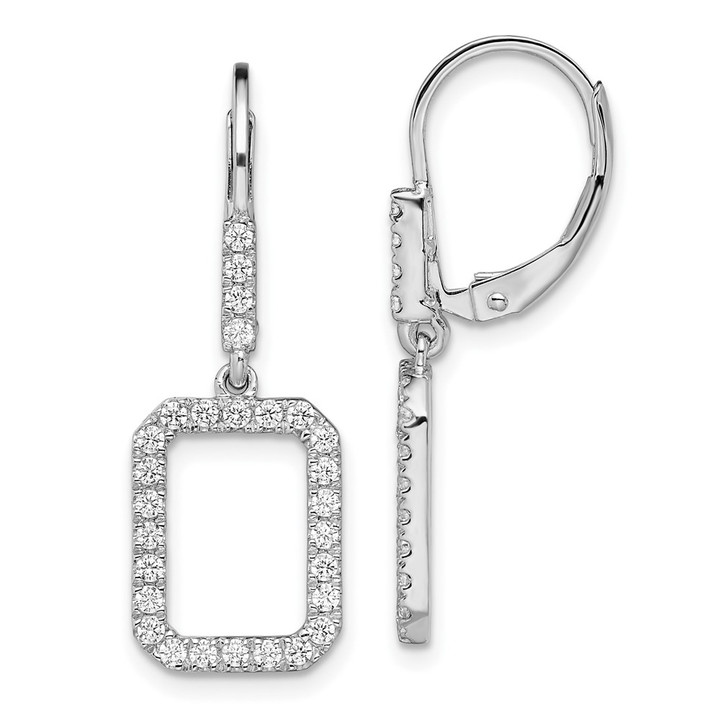 14K White Gold Lab Grown Diamond VS/SI FGH Rectangle Leverback Earr EM10209-056-WLG