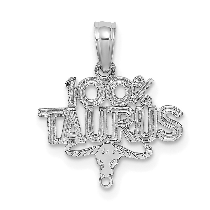 14k WG 100% TAURUS Zodiac Charm D4055W