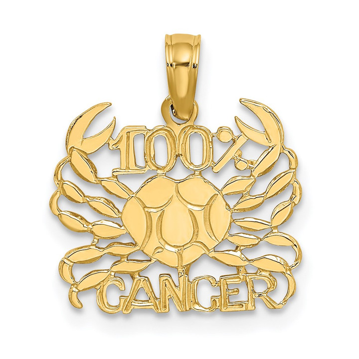 14K 100% CANCER Zodiac Charm D4057