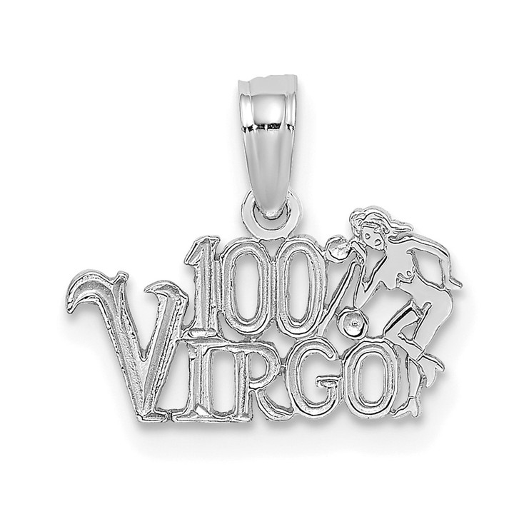 14k WG 100% VIRGO Zodiac Charm D4059W