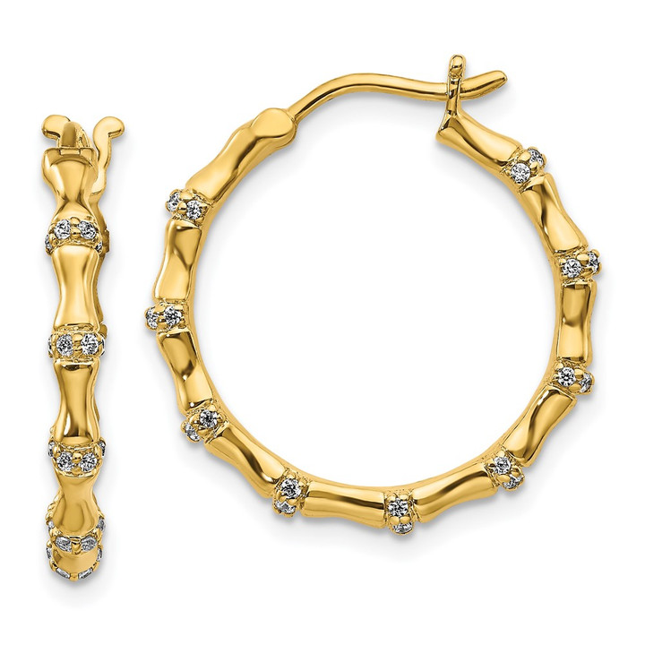 14k Diamond Fancy Hoop Earrings EM3885-033-YA