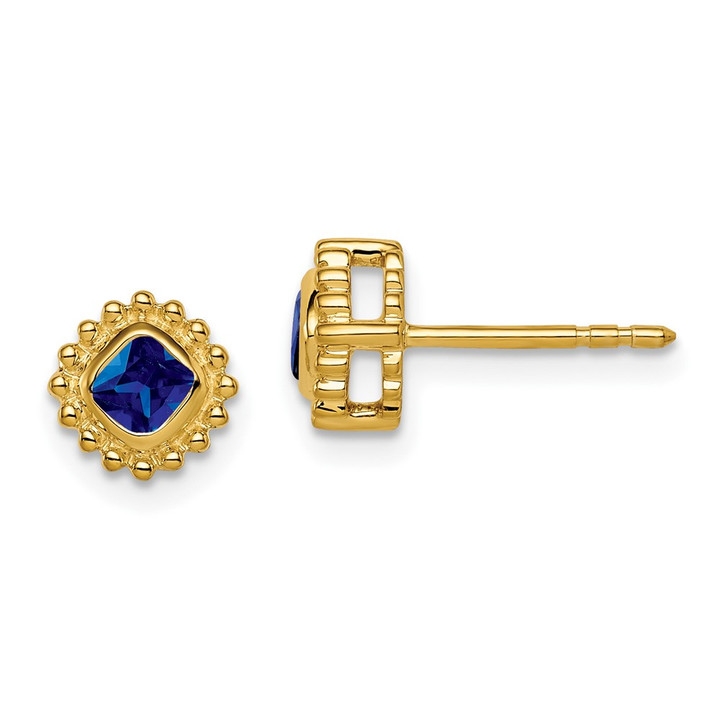 14k Cushion Sapphire Earrings EM7201-SA-Y