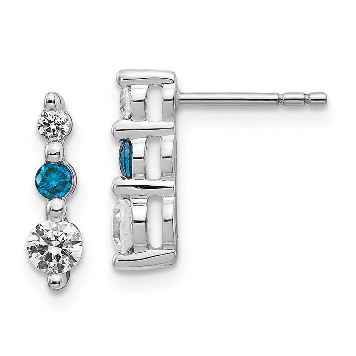 14k White Gold Blue/White Diamond Earrings EM5497-BD-062-WA