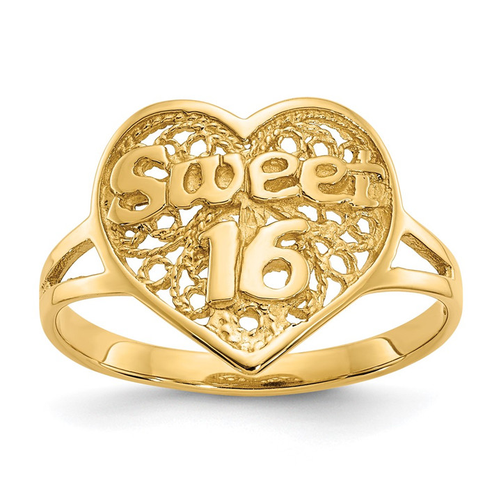 14k Sweet 16 Heart Ring CH263