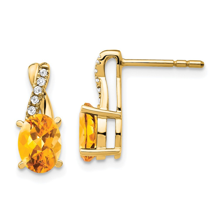 10k Citrine and Diamond Earrings EM4235-CI-006-1YA