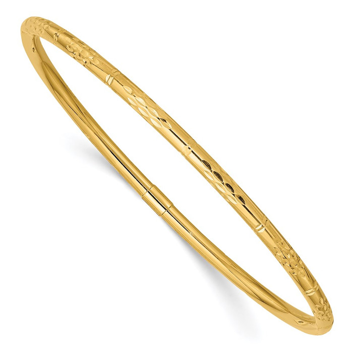 14k Polished Diamond-cut Slip-on Bangle DB611