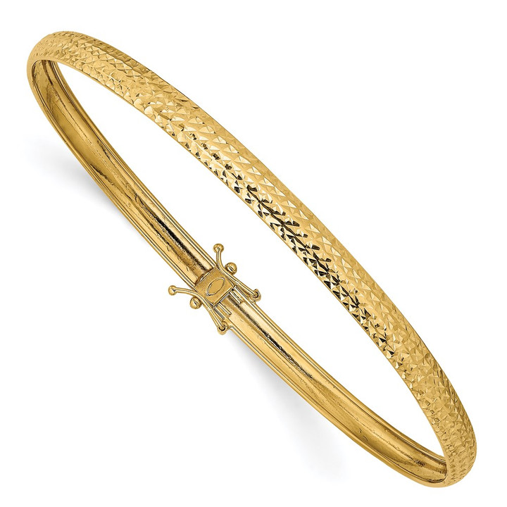 14K Yellow Gold Polished D/C Flexible Bangle DB598