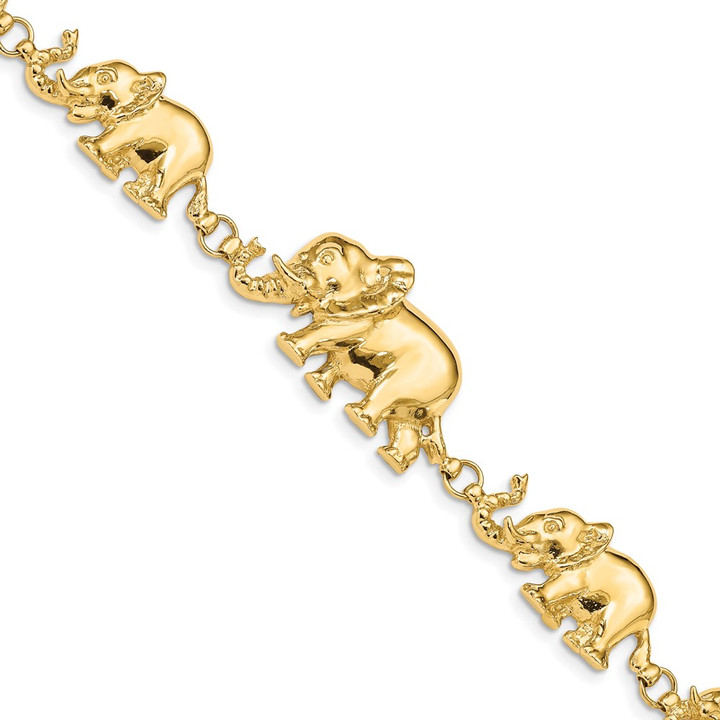 14k Graduated Elephant Bracelet FB372-7