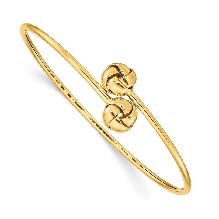 14K Polished Love Knot Flexible Bangle DB674