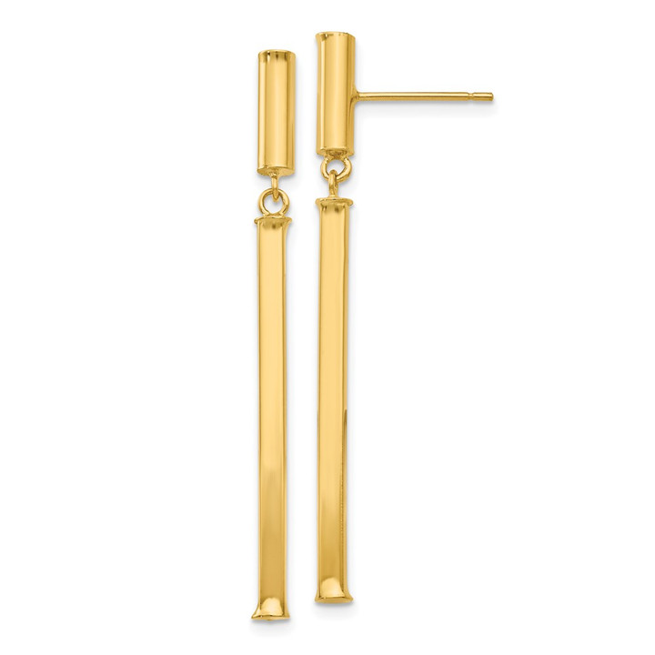 14k Fancy Squared Post Dangle Earrings E815