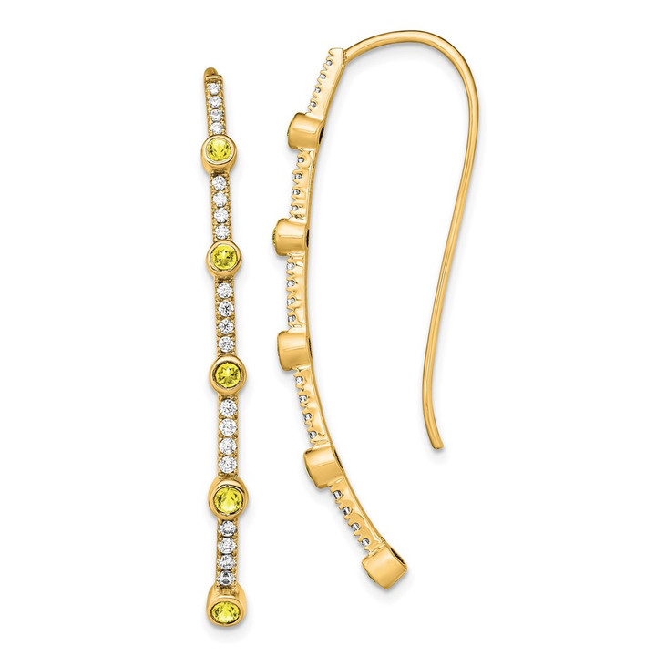 14K Lab Grown Diamond VS/SI FGH Cr.Yellow Sapp Threader Earring EM4311-CYS-038-YLG