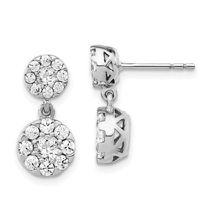 14K White Gold Lab Grown Diamond VS/SI GH, Circle Drop Post Earrings EM7949-150-WLG
