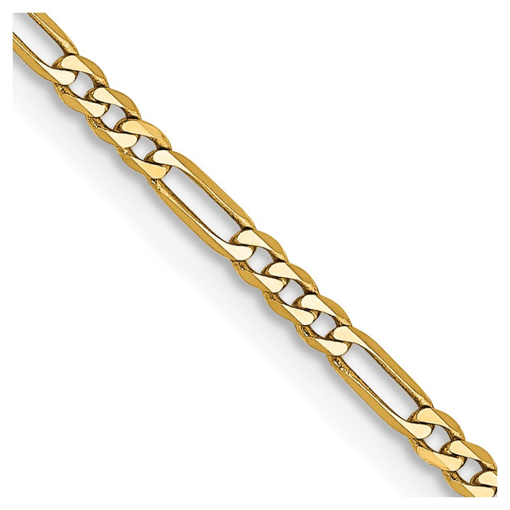 14K 22 inch 1.8mm Flat Figaro with Lobster Clasp Chain FFL050-22