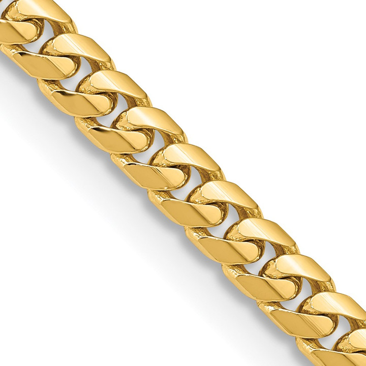 14K 28 inch 5.5mm Solid Miami Cuban Link with Lobster Clasp Chain DCU180-28