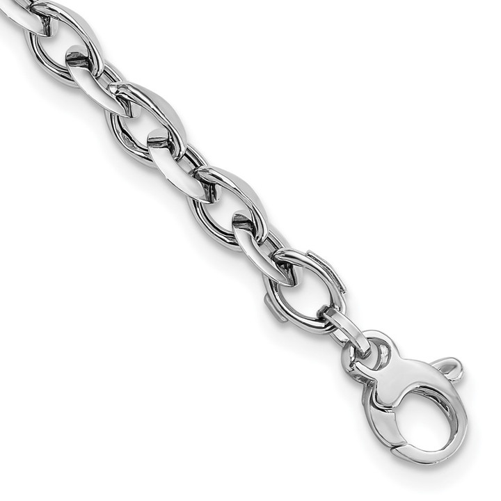 14K White Polished Fancy Link Bracelet FB1954-7.75