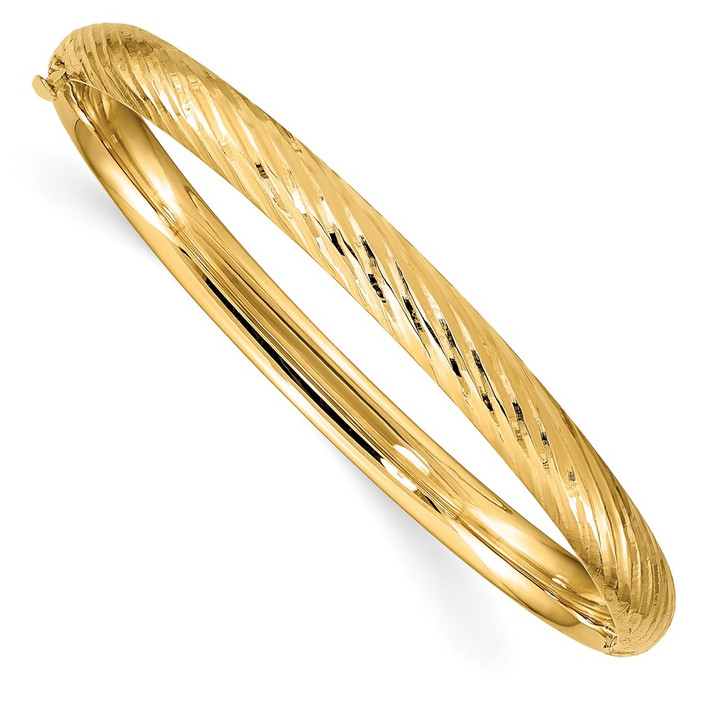 14k 3/16 Textured Children's Hinged Bangle DB691