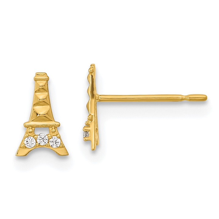 14k Madi K Kids CZ Eiffel Tower Post Earrings GK909