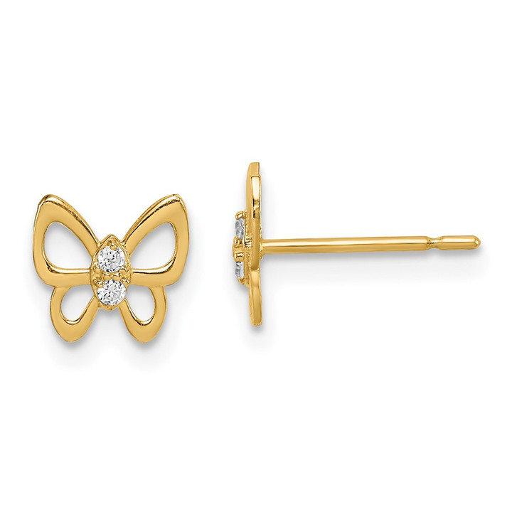 14k Madi K Butterfly CZ Stud Earrings GK1048