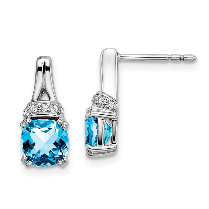 10k White Gold Blue Topaz and Diamond Earrings EM7074-BT-007-1WA