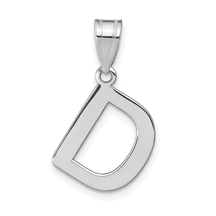 14kw Polished Bubble Letter D Initial Pendant YC1441WD