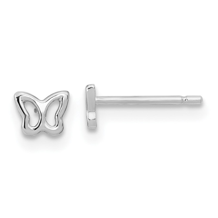 14K White Gold Madi K Butterfly Post Earrings GK1136