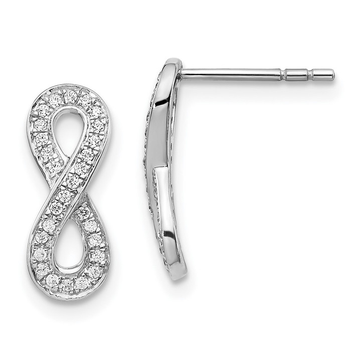 14k White Gold Diamond Infinity Earrings EM5513-016-WA