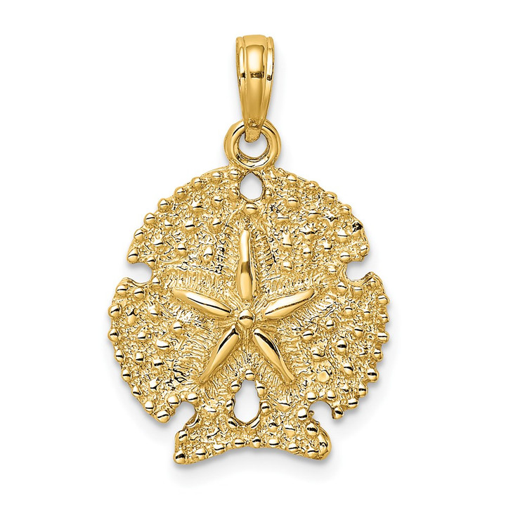 14K Textured Sand Dollar Charm K7672
