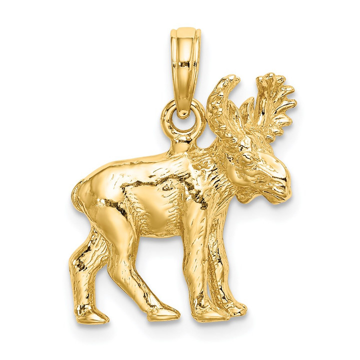 14K 3-D Textured Moose Charm K6606