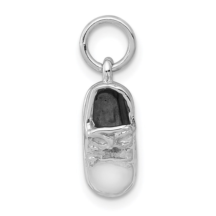 14k  3D White Gold Baby Shoe Charm K1340