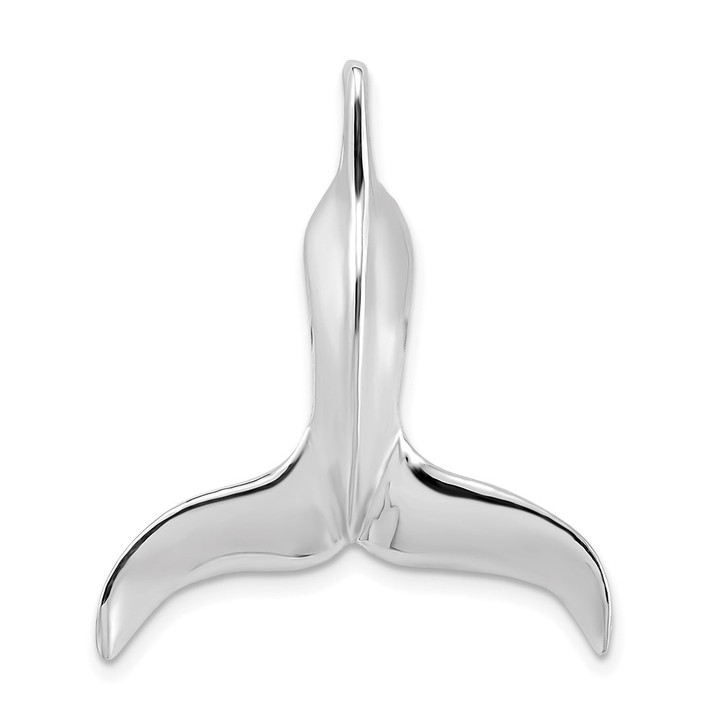 14K White Gold 3-D Polished Whale Tail Chain Slide K7713W
