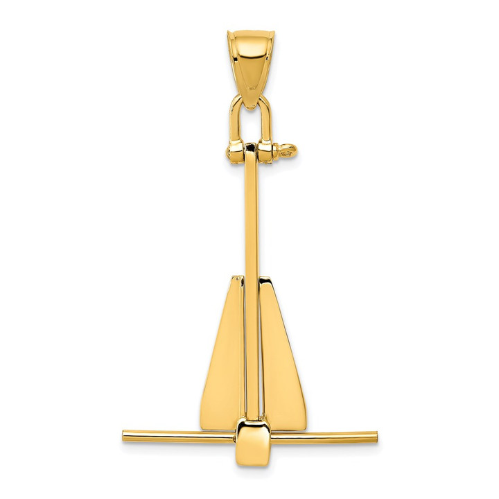 14K  3D Moveable Anchor Pendant K3086
