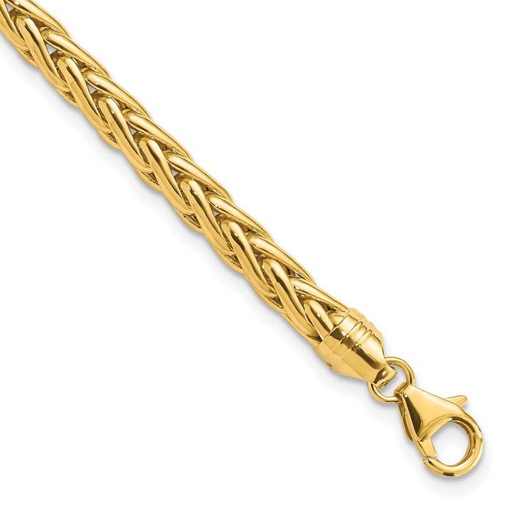 14k Polished 8.5in Wheat Chain Bracelet GB240-8.5