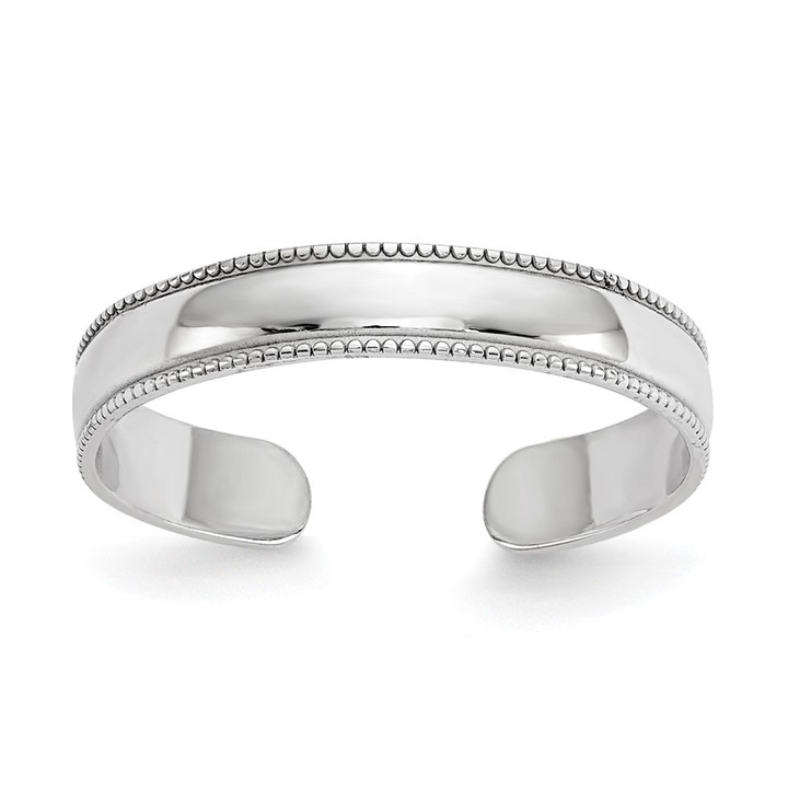 14K White Gold Milgrain Adjustable Toe Ring K5111